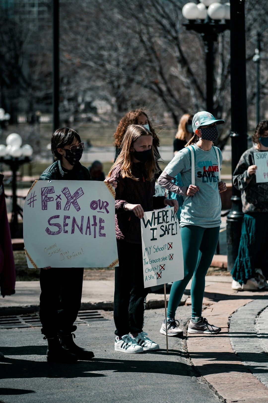 young activists protesting in city