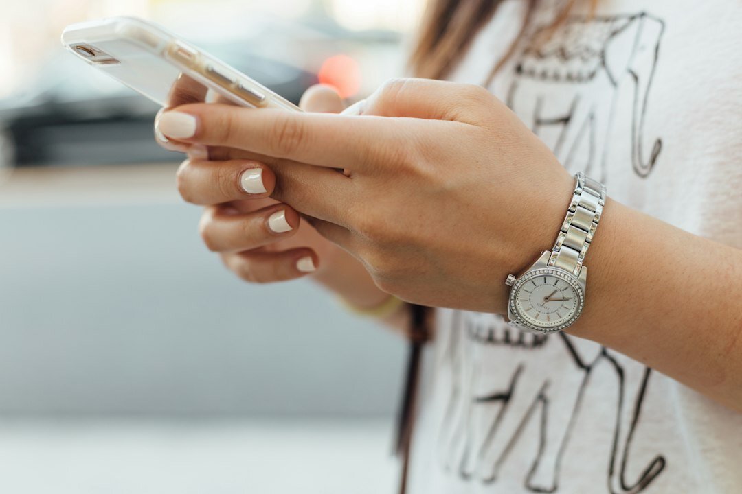 person using smartphone