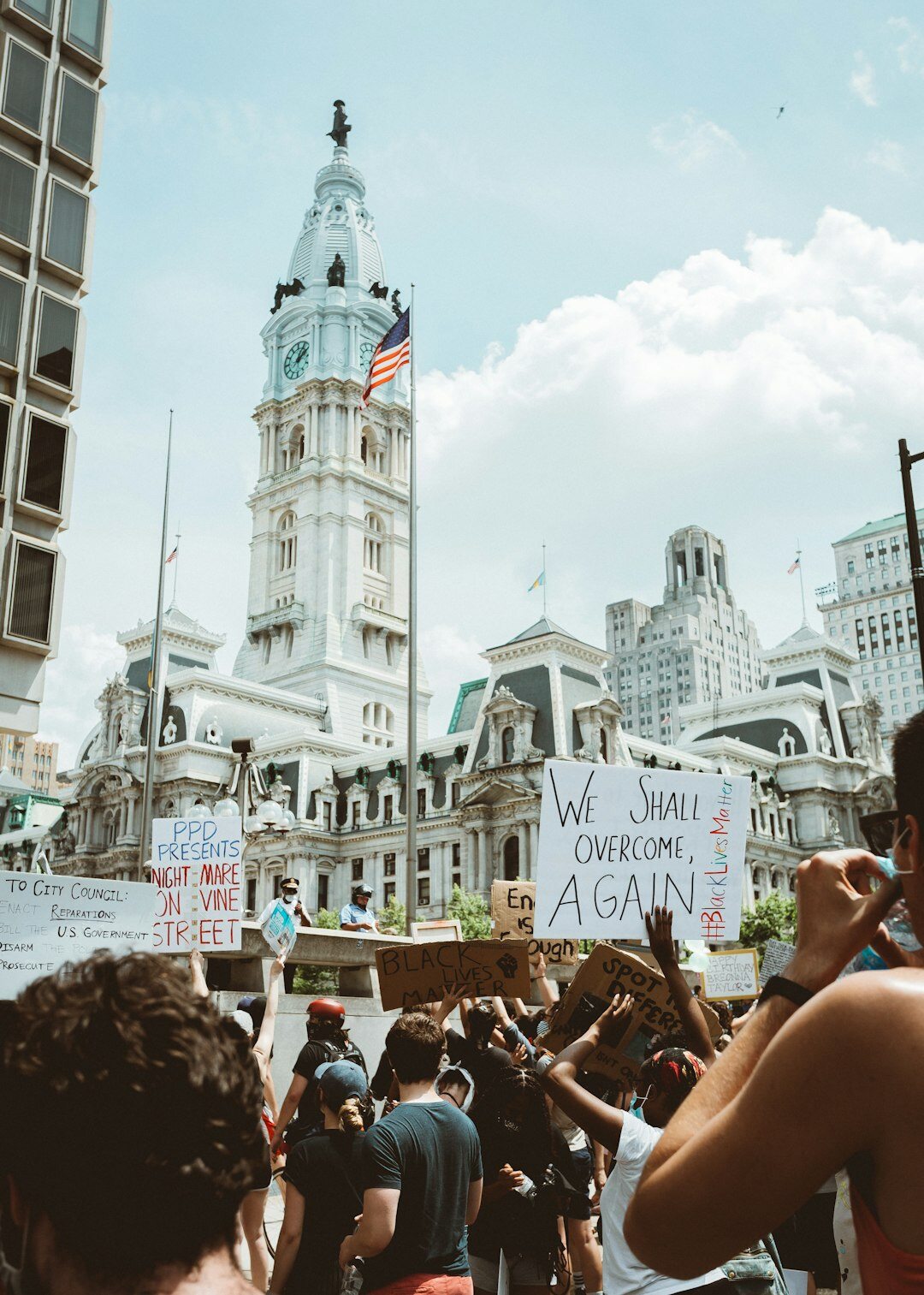 young activists protesting in city